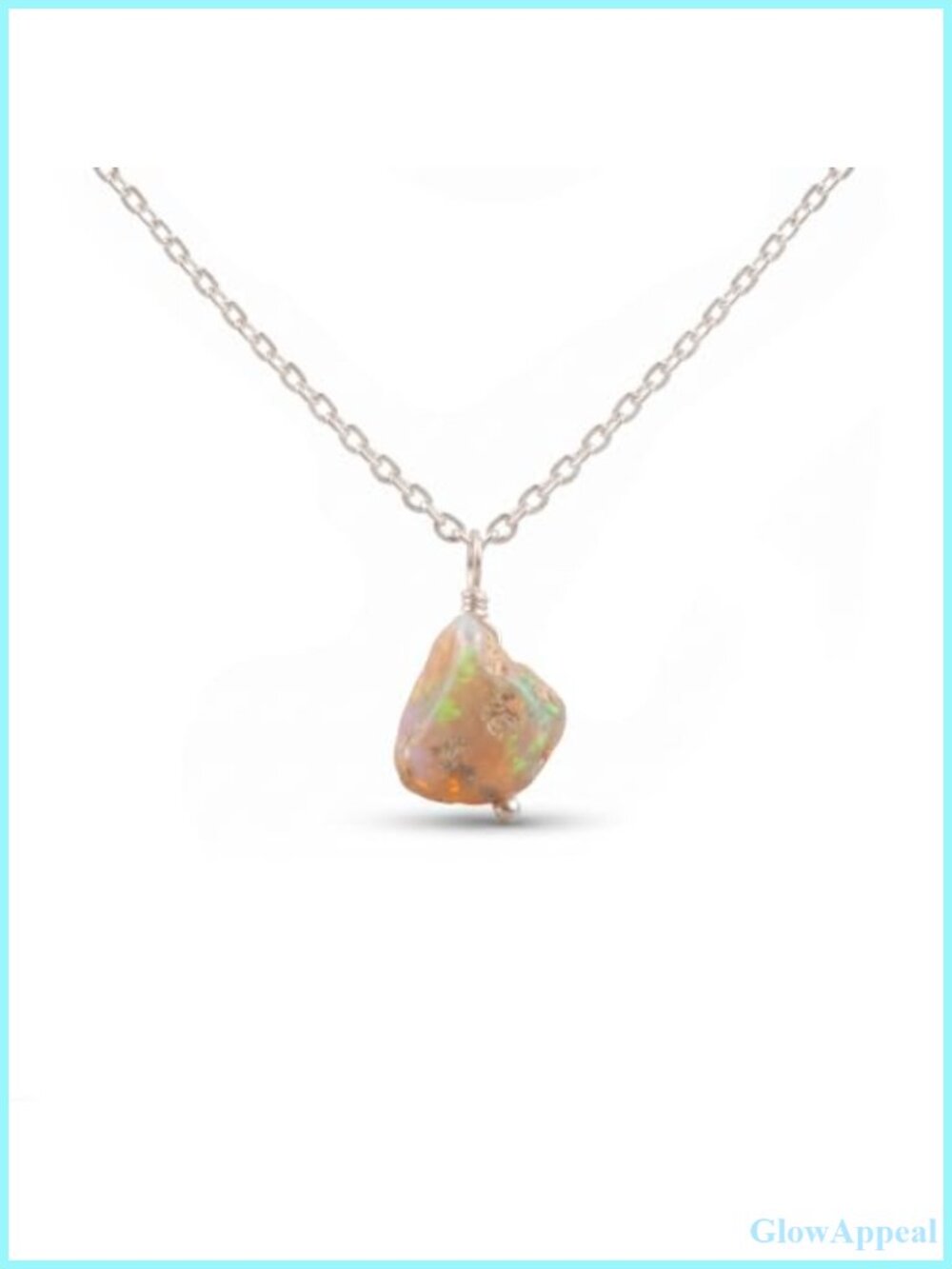 Ethiopian Opal Pendant Necklace Brass Silver Plated 18 Inch Adjustable
